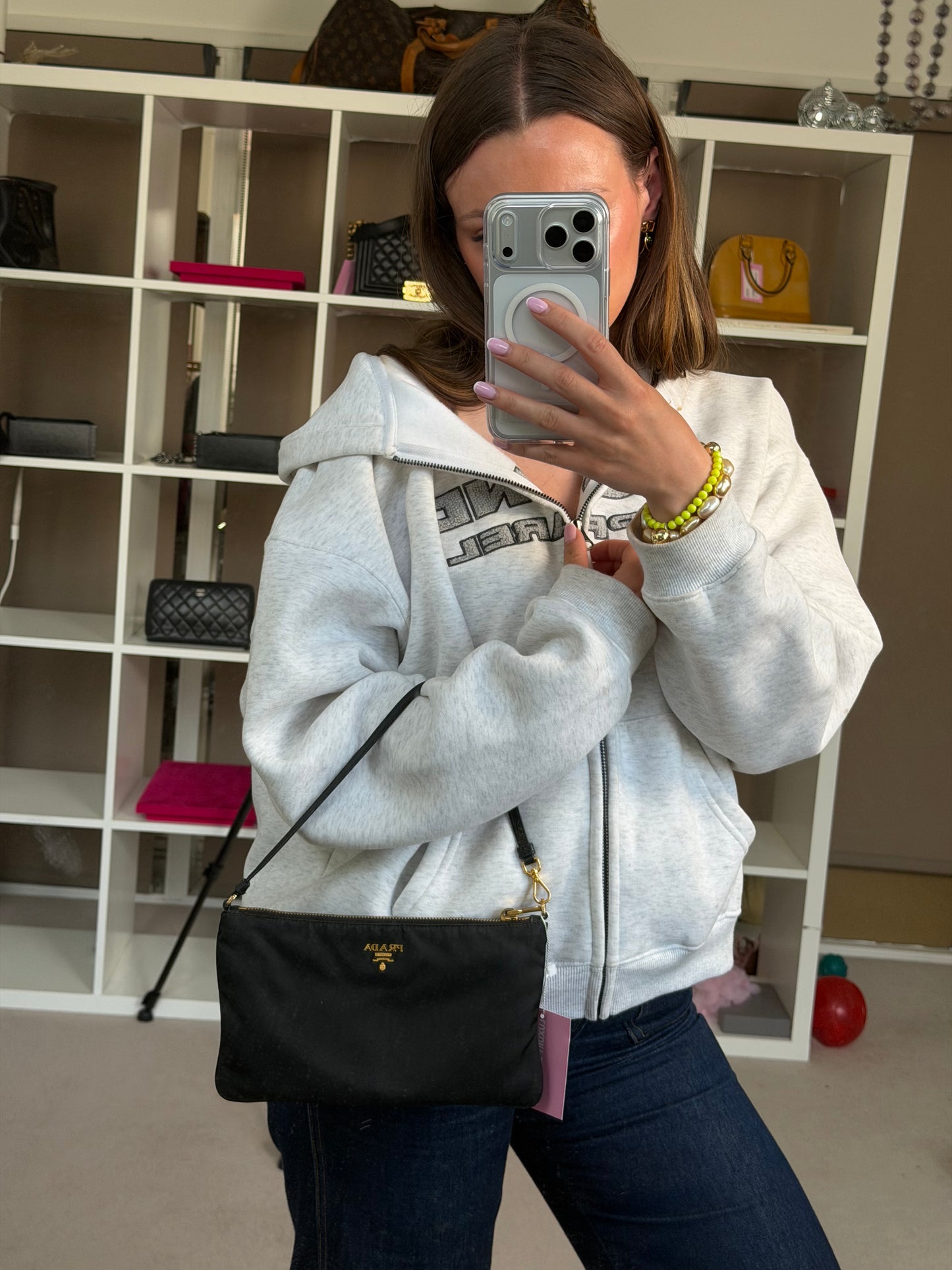 Pre-Owned Black Nylon Handbag