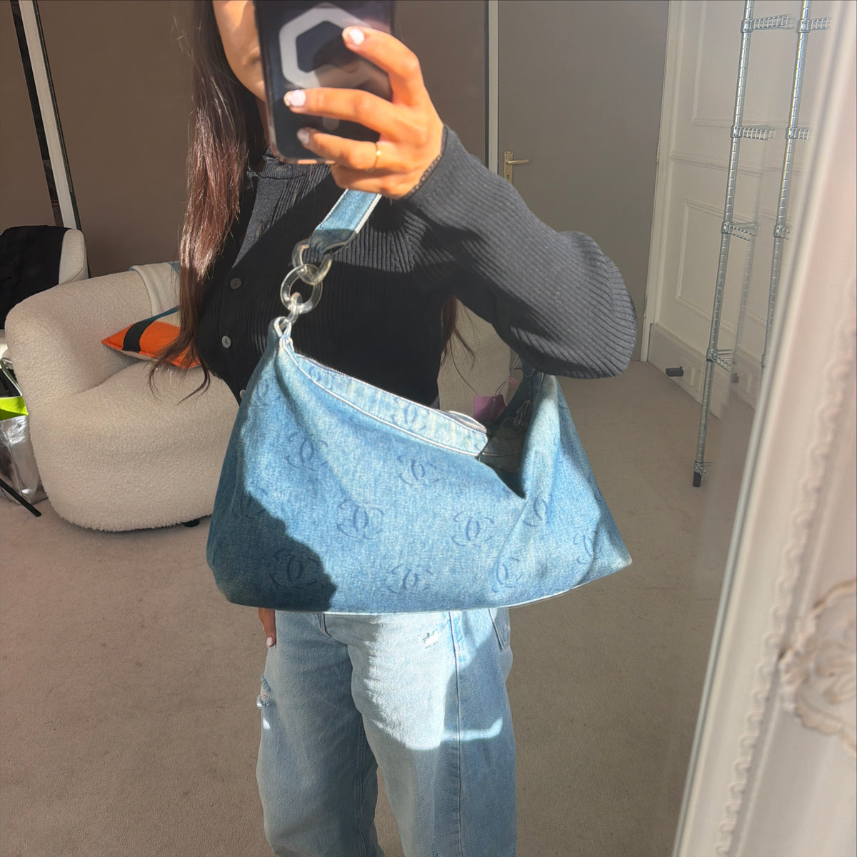 Pre-Owned Denim Handbag