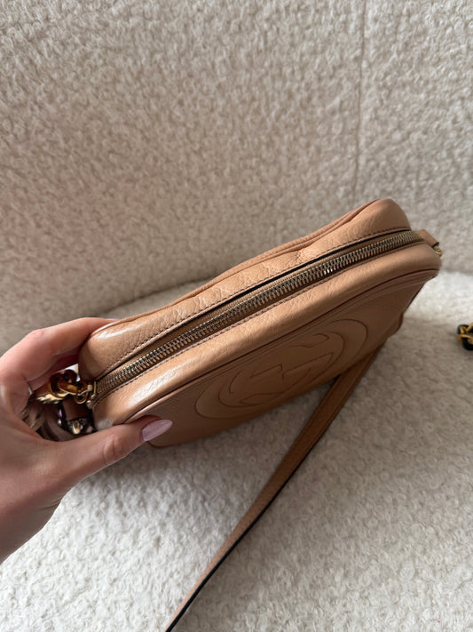 Beige Leather Soho Camera Bag