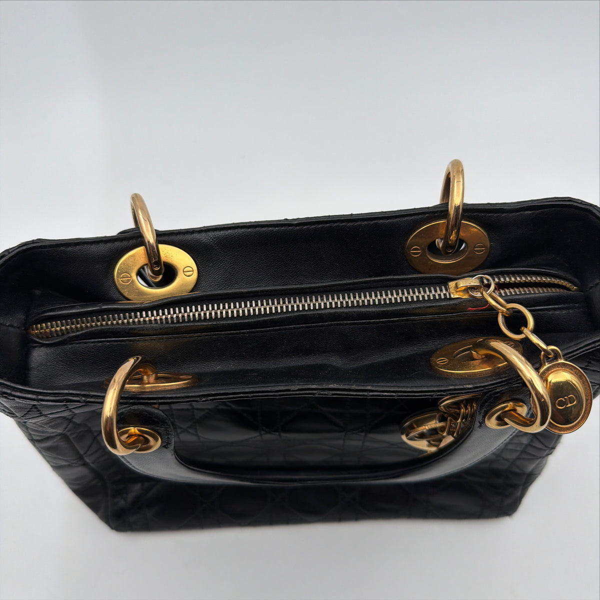 Pre-Owned Black Cannage Lambskin Lady Dior