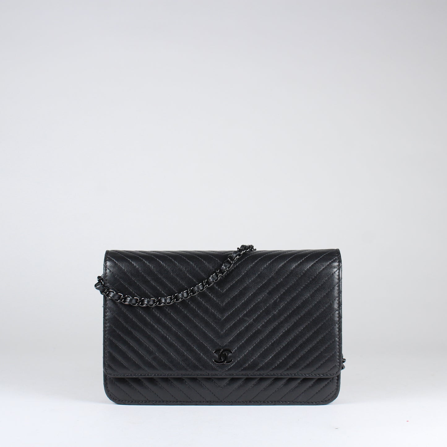 Chanel Black Chevron WOC
