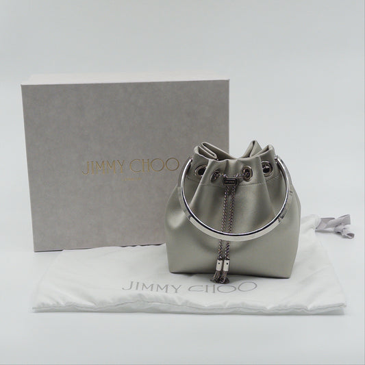Pre-Owned Silver Bon Bon Satin Bucket Bag