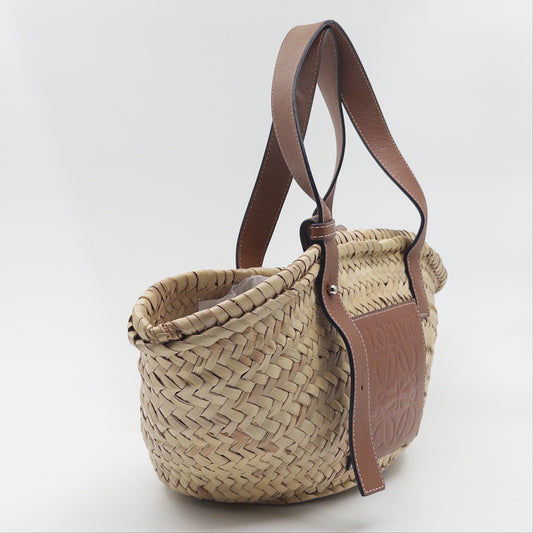Pre-Owned Tan/Beige Raffia Basket Bag