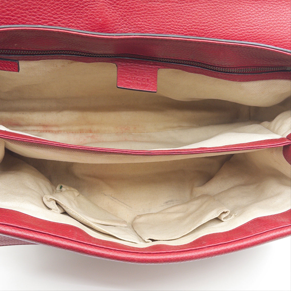 Pre-Owned Red GG Leather Crossbody Bag