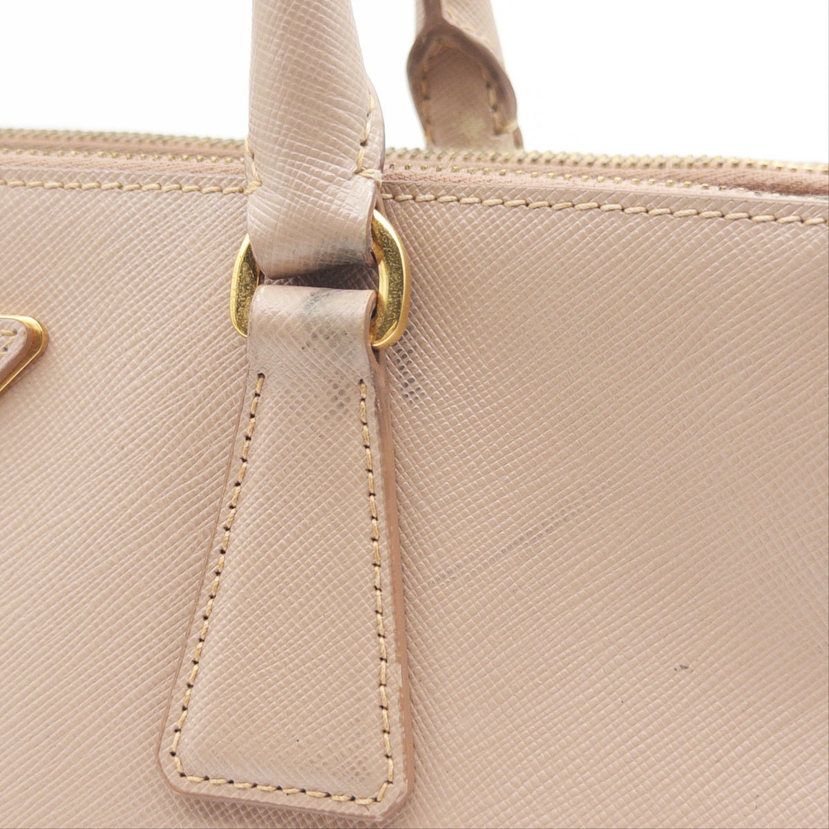 Pre-Owned Beige Saffiano Leather Galleria