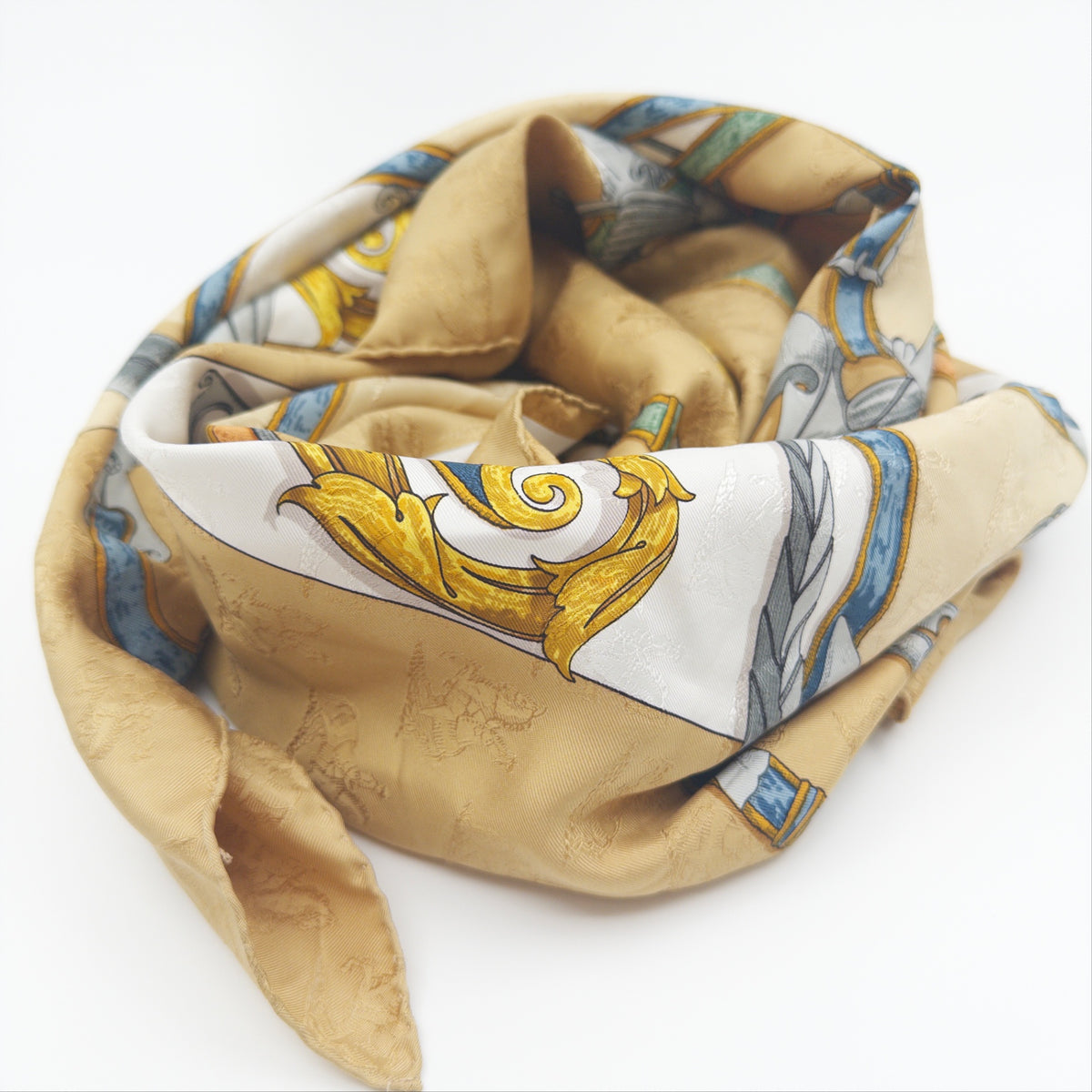 Pre-Owned Gold Silk Scarf