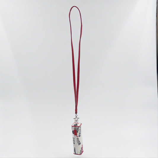 Pre-Owned White J'adior Canvas Lipstick Bag