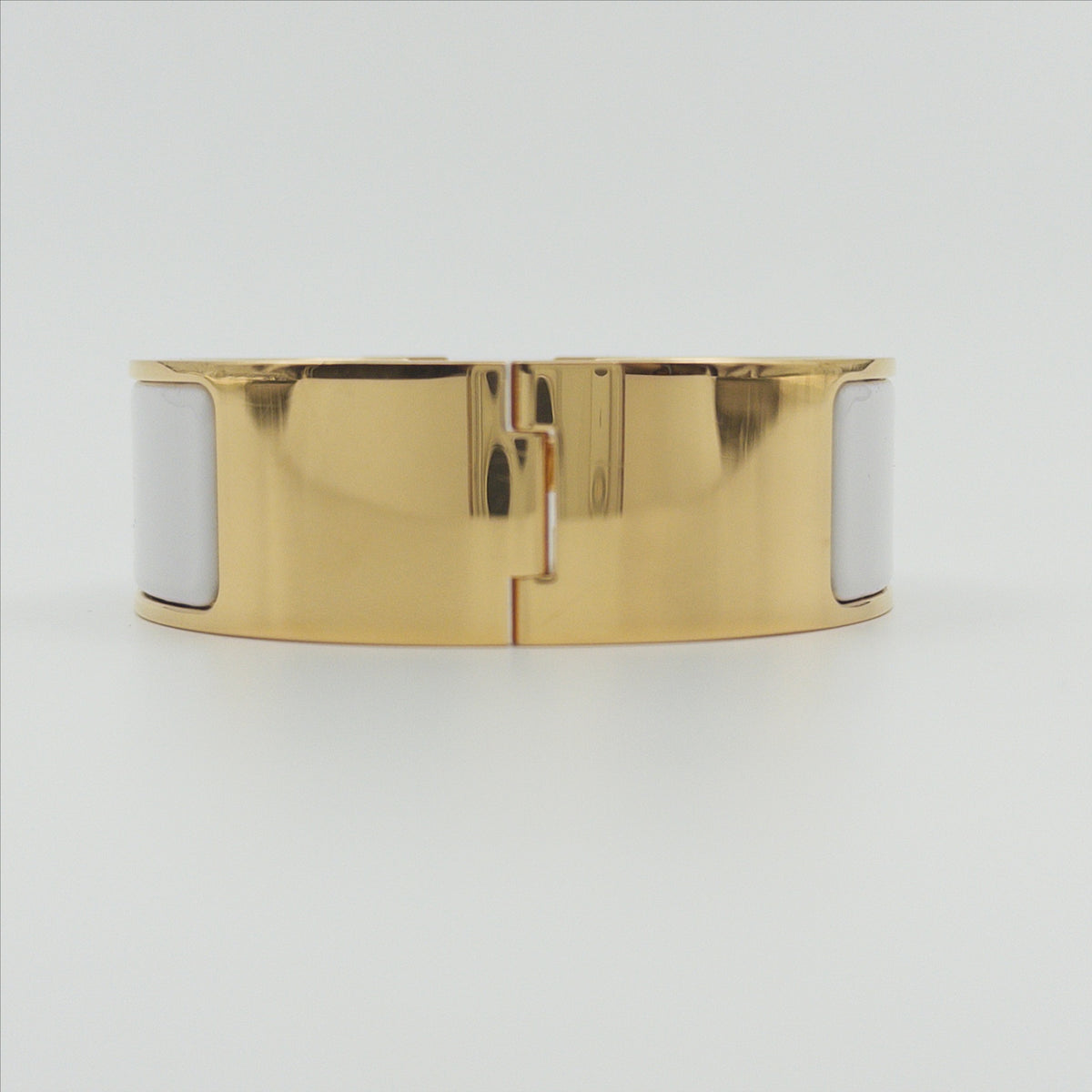 Pre-Owned White Gold-Plated Clic H Bracelet (PM)