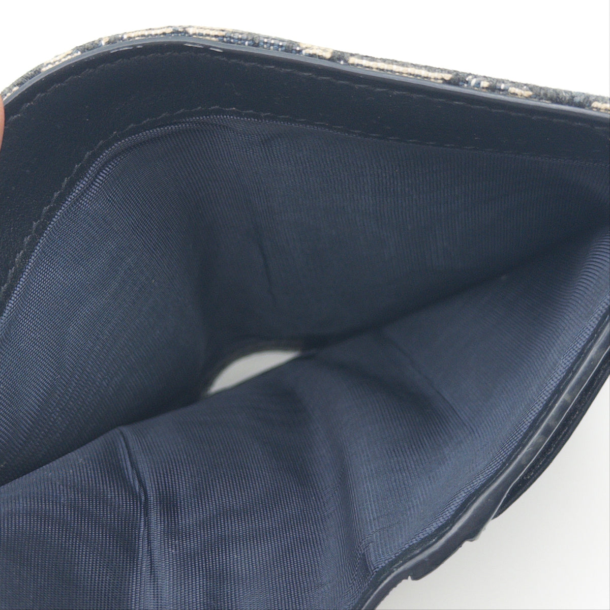 Pre-Owned Navy Oblique Canvas Wallet
