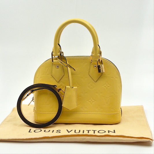 Pre-Owned Butter Yellow Monogram BB Vernis Leather Alma