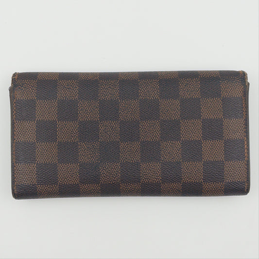 Pre-Owned Damier Ebene Canvas Sarah Wallet