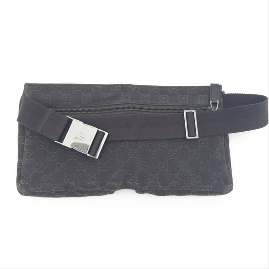 Pre-Owned Black GG Canvas Belt Bag