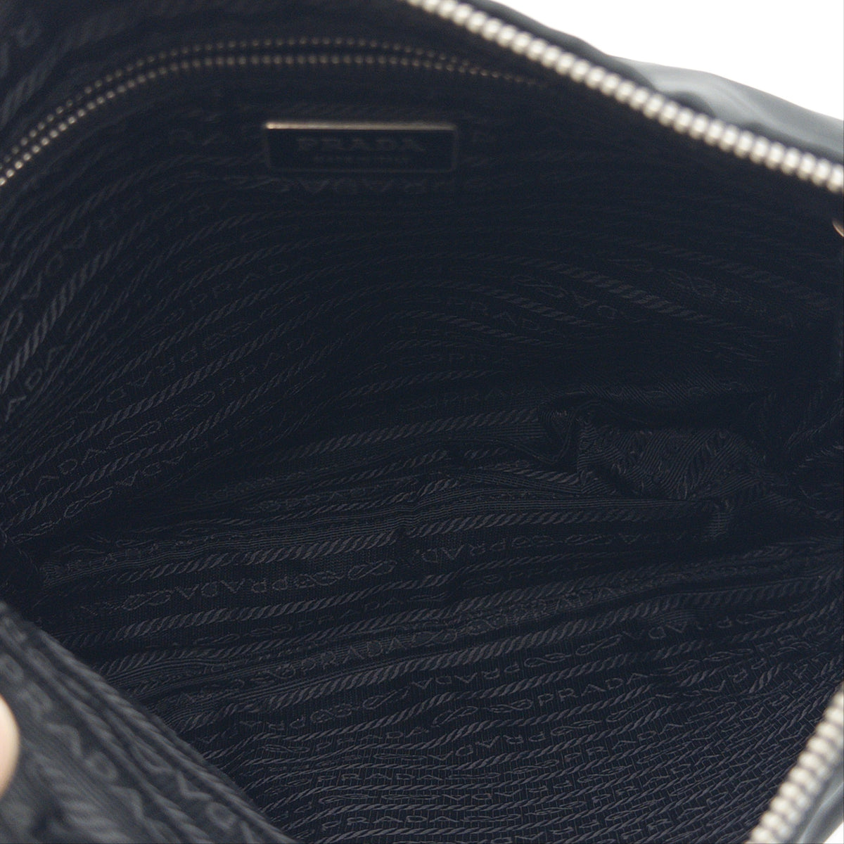 Pre-Owned Black Nylon Messenger Bag