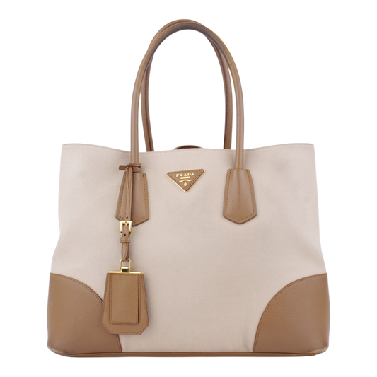 Saffiano Leather & Canapa Tote