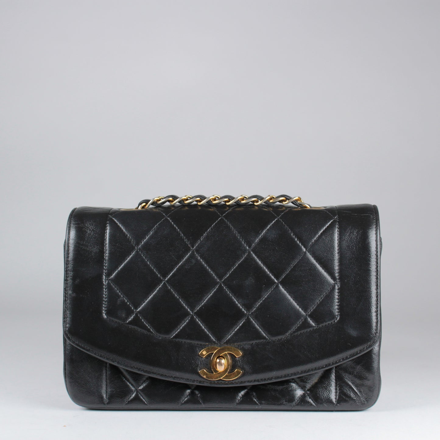 Diana Single Flap - Black Lambskin