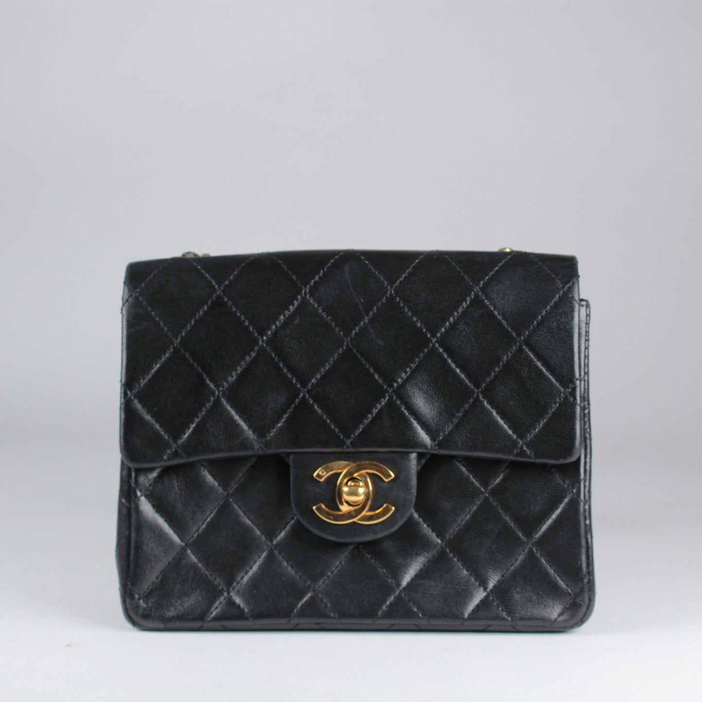 Mini Square - Black Lambskin