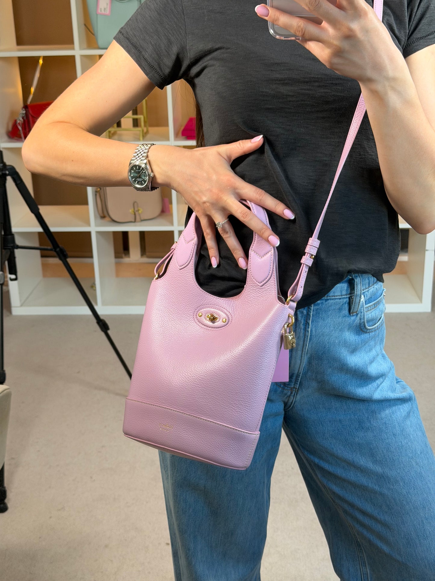 Purple Leather Handbag