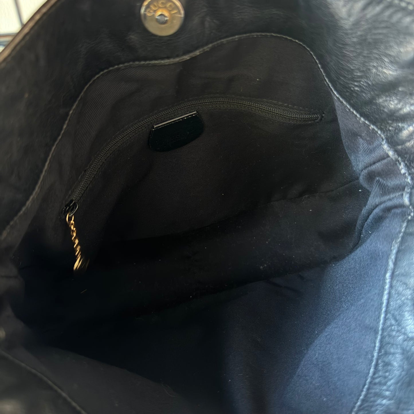Pre-Owned Black Bamboo Leather Shoulder Bag