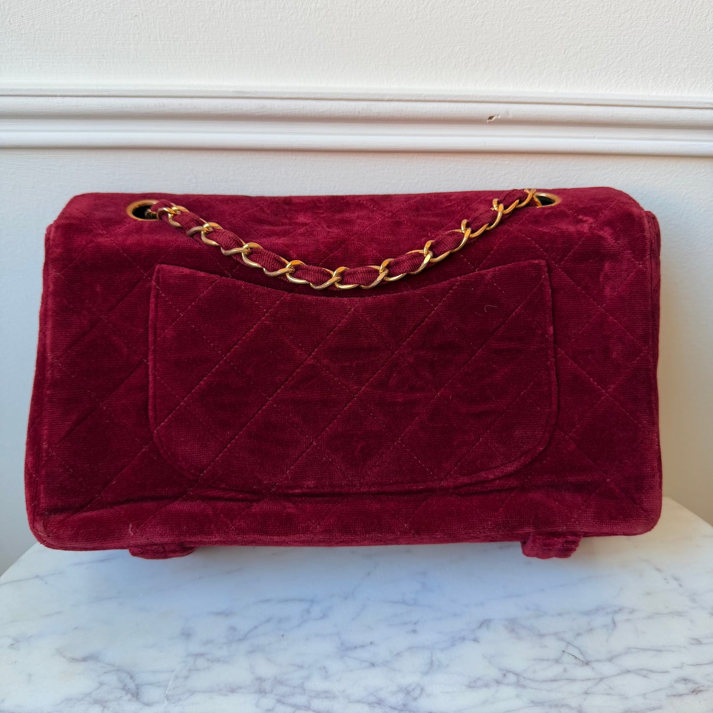 1991 Velour RARE Single Flap with Umbrella Loop 24K Gold-Plated Hardware