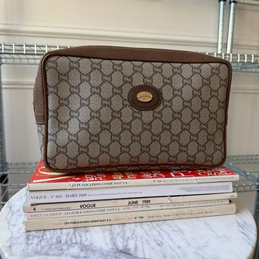 Pre-Owned GG Supreme Plus Coated Canvas Clutch Bag