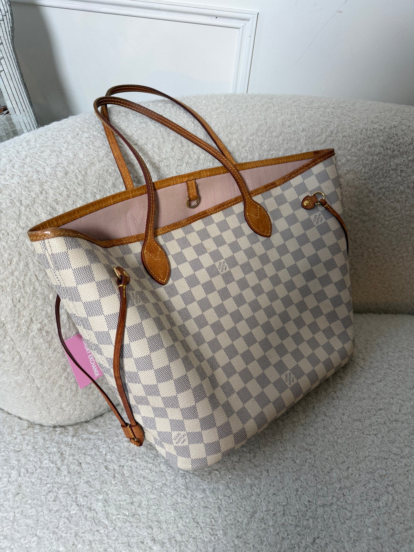 Pre-Owned Damier Azur Canvas Neverfull MM with Pouch