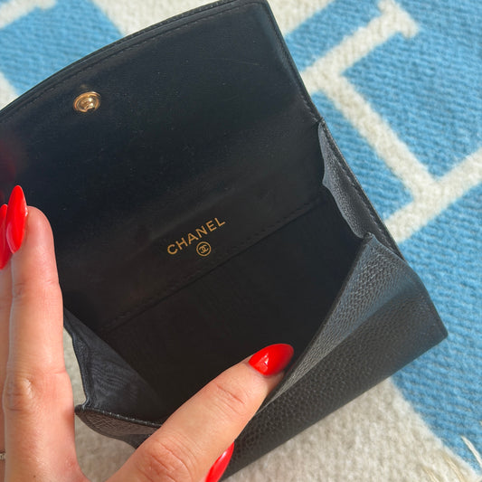 Pre-Owned Black Timeless Caviar Leather Wallet