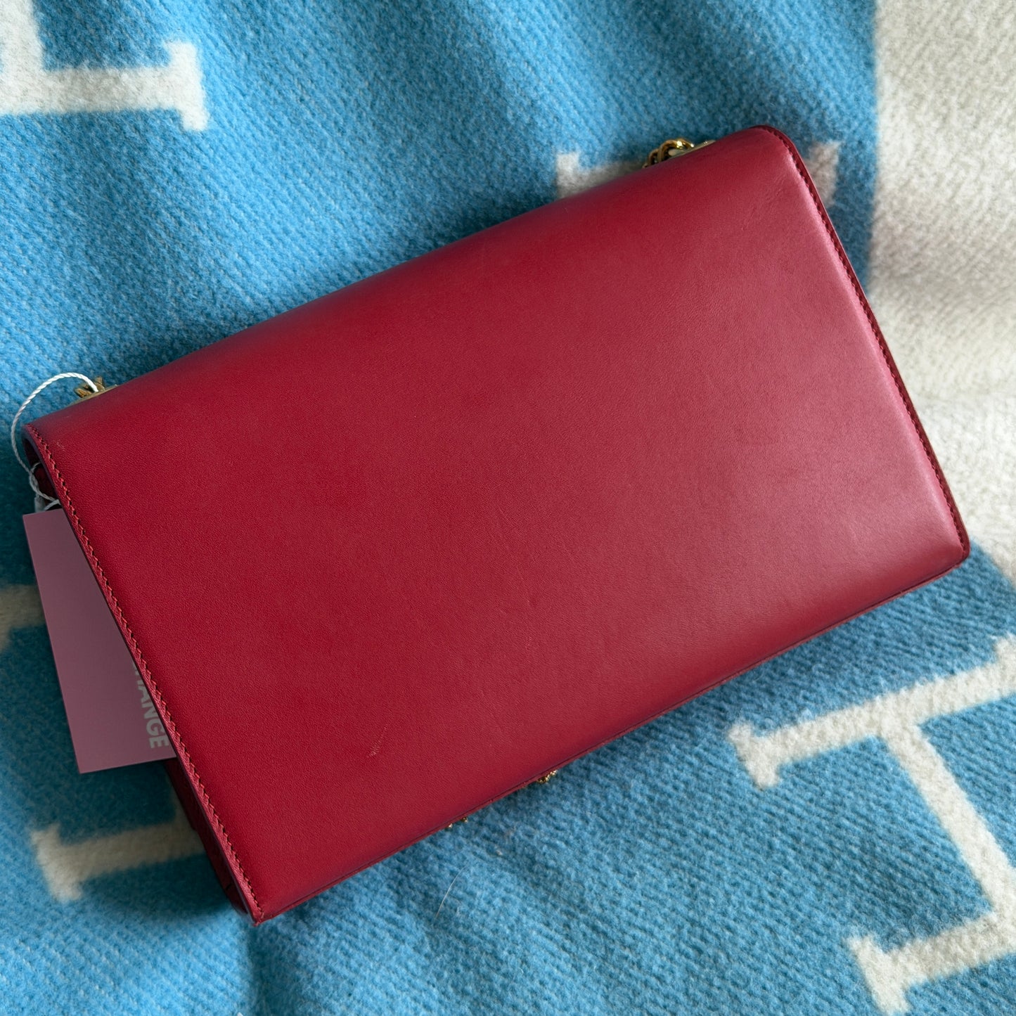 Pre-Owned Red Leather Tassle Flap Crossbody Bag