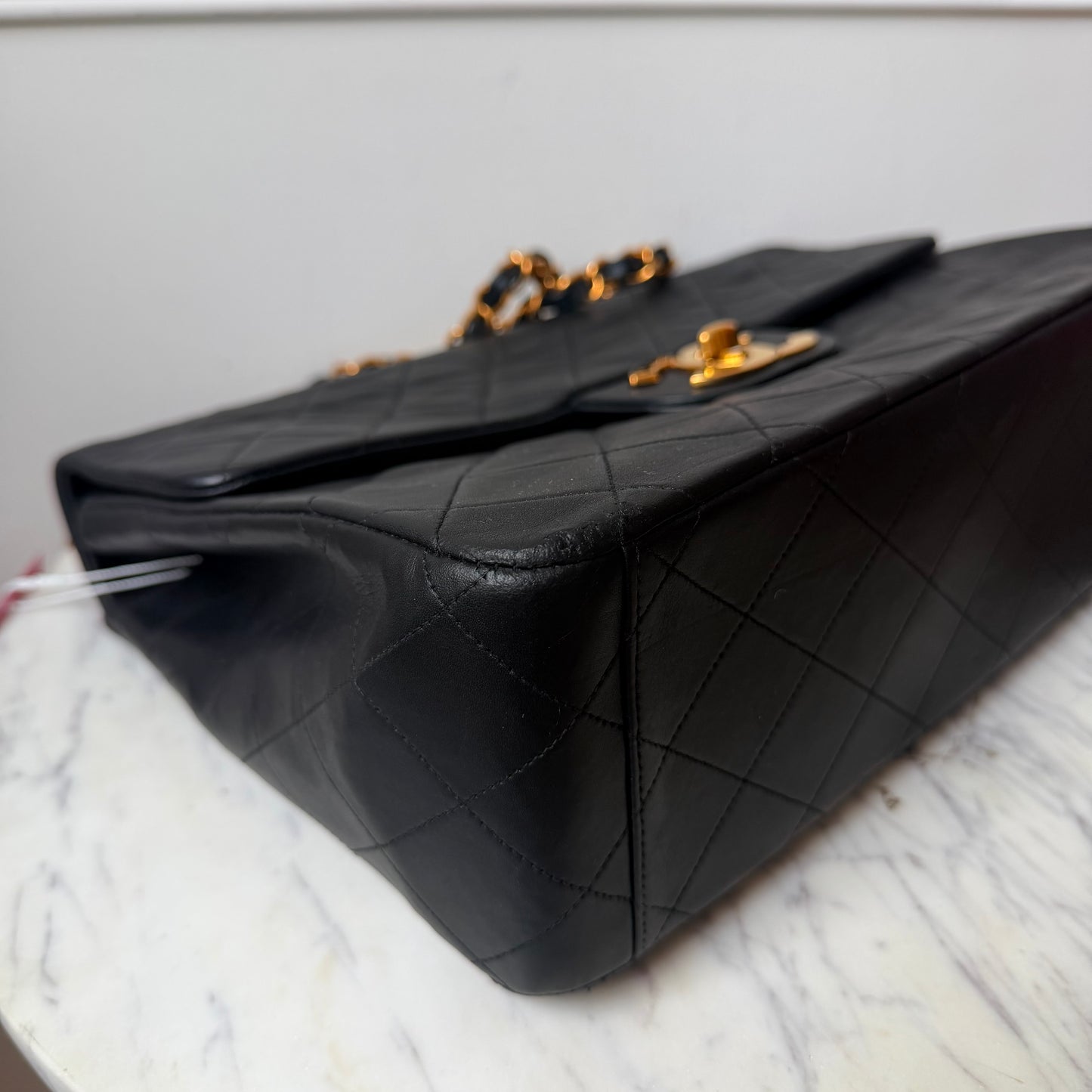 1994-96 Black Lambskin Maxi Single Flap 24K Gold-Plated Hardware