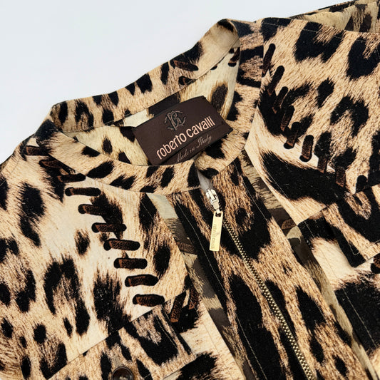 Pre-Owned Leopard Print Jacket UK10 FIT