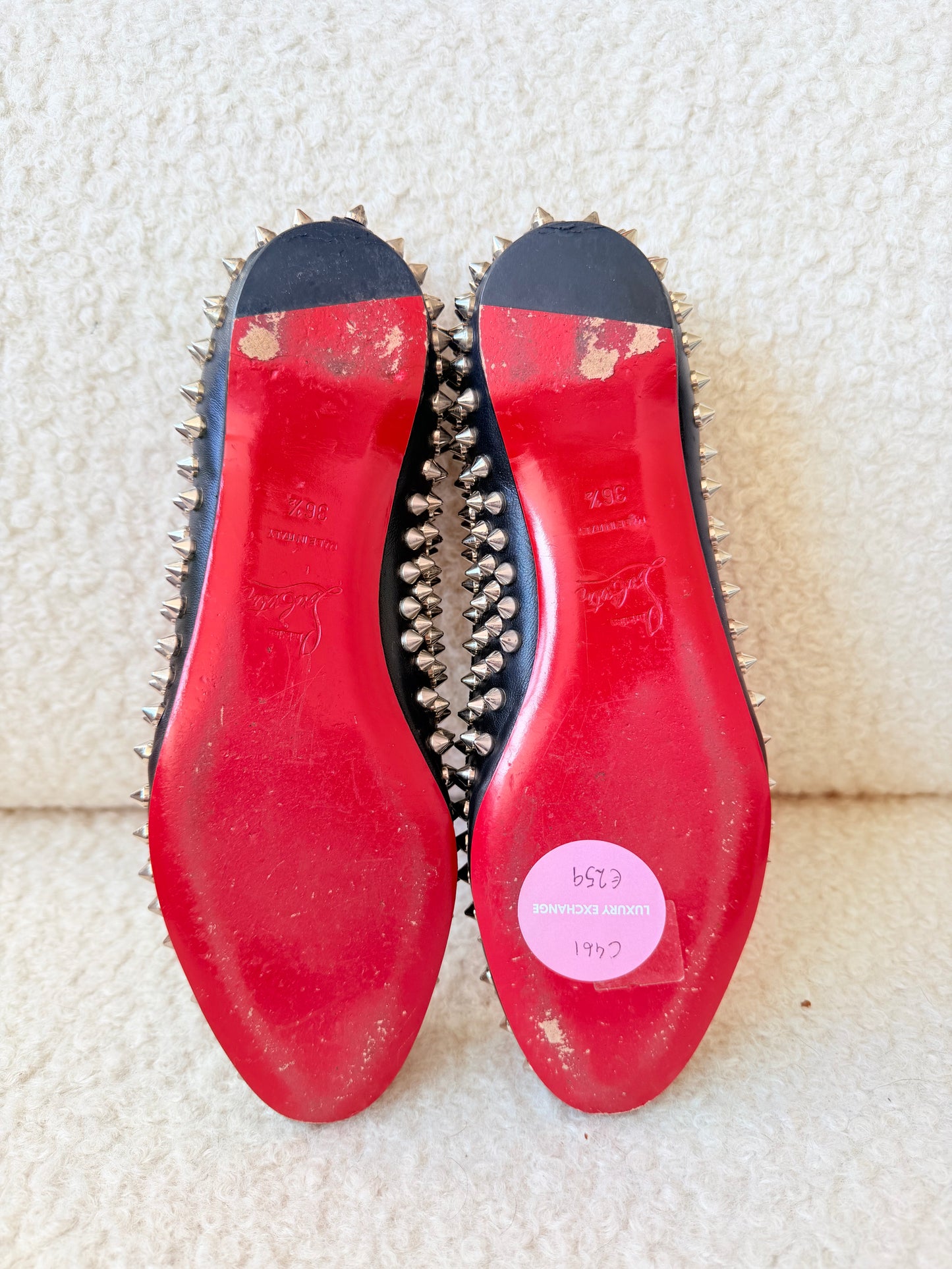 Studded Black Flats Size 36.5