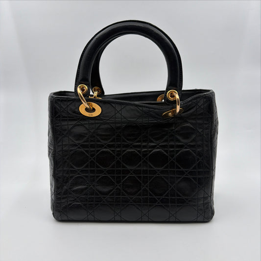 Pre-Owned Black Cannage Lambskin Lady Dior