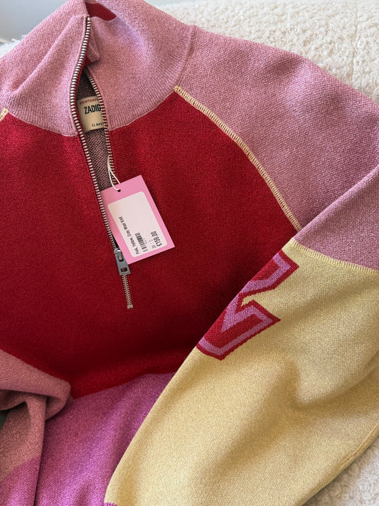 Pink, Yellow Knit Size M