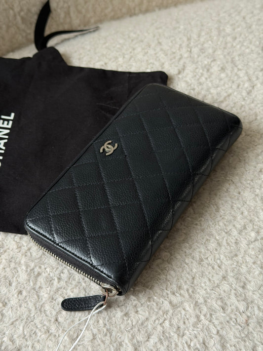 Black Caviar Leather Wallet