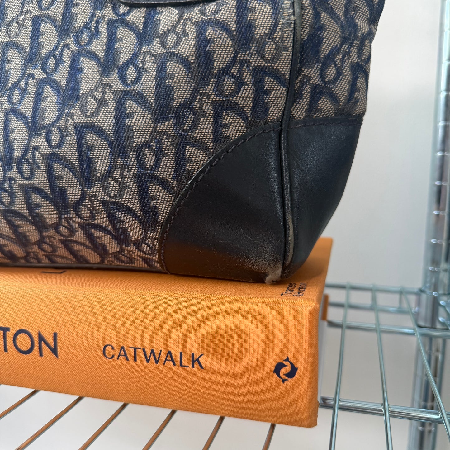 Pre-Owned Navy Trotter Canvas Tote Bag