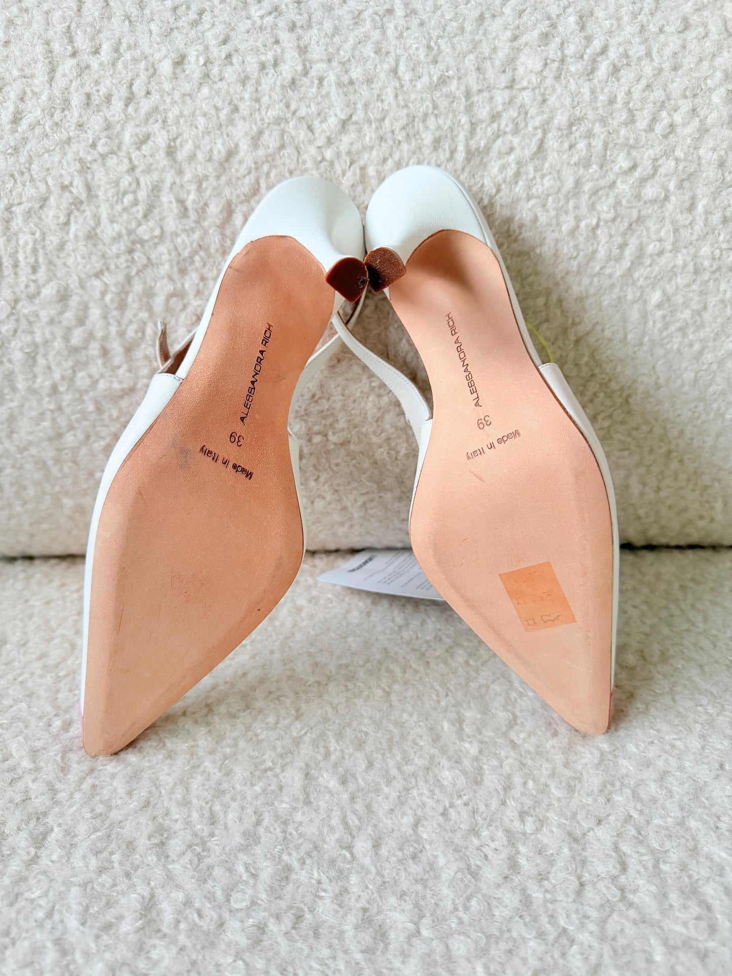 White & Pink Kitten Heels UK6