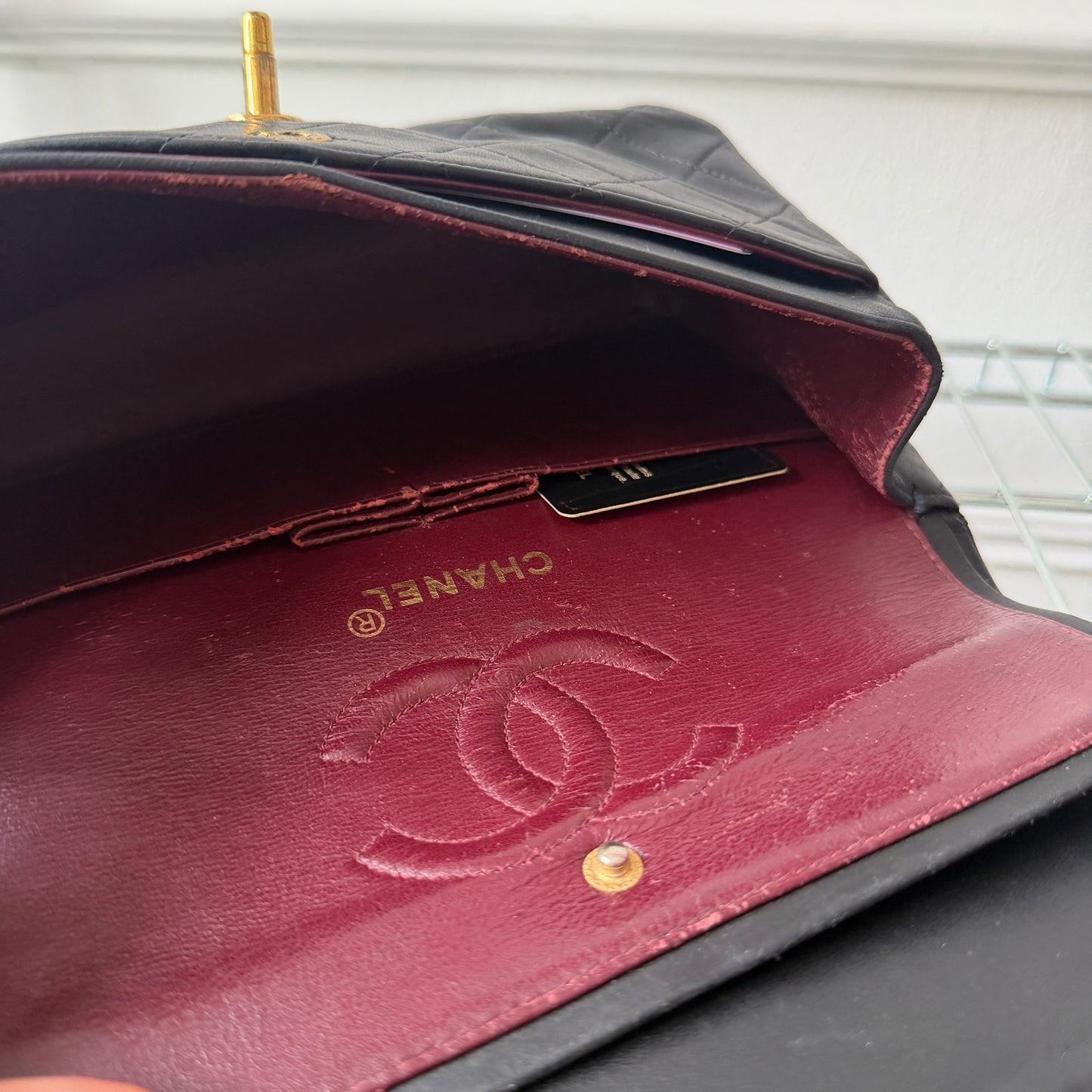 Black Lambskin Small Classic Double Flap 24KGHW