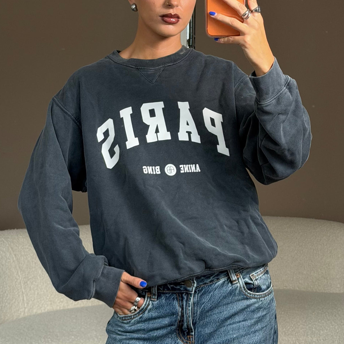 Gray Cotton Sweatshirt S Very good