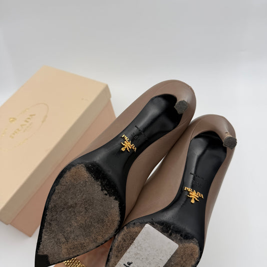 Brown Leather Heels 38.5