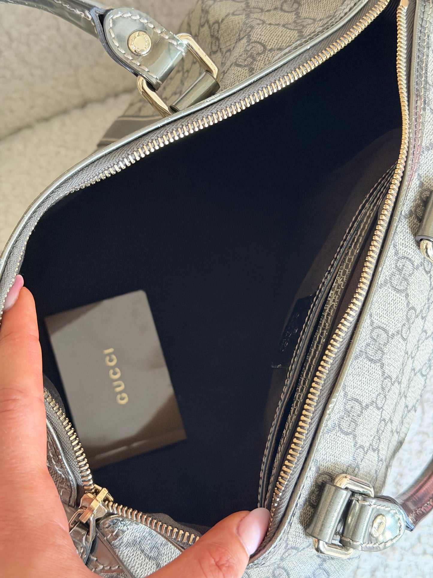 Pre-Owned GG Supreme Coated Canvas Boston Bag