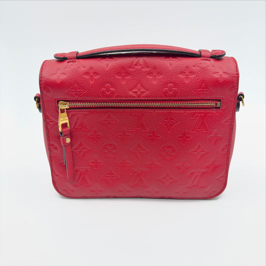 Pre-Owned Red Monogram Empreinte Leather Pochette Metis Crossbody Bag