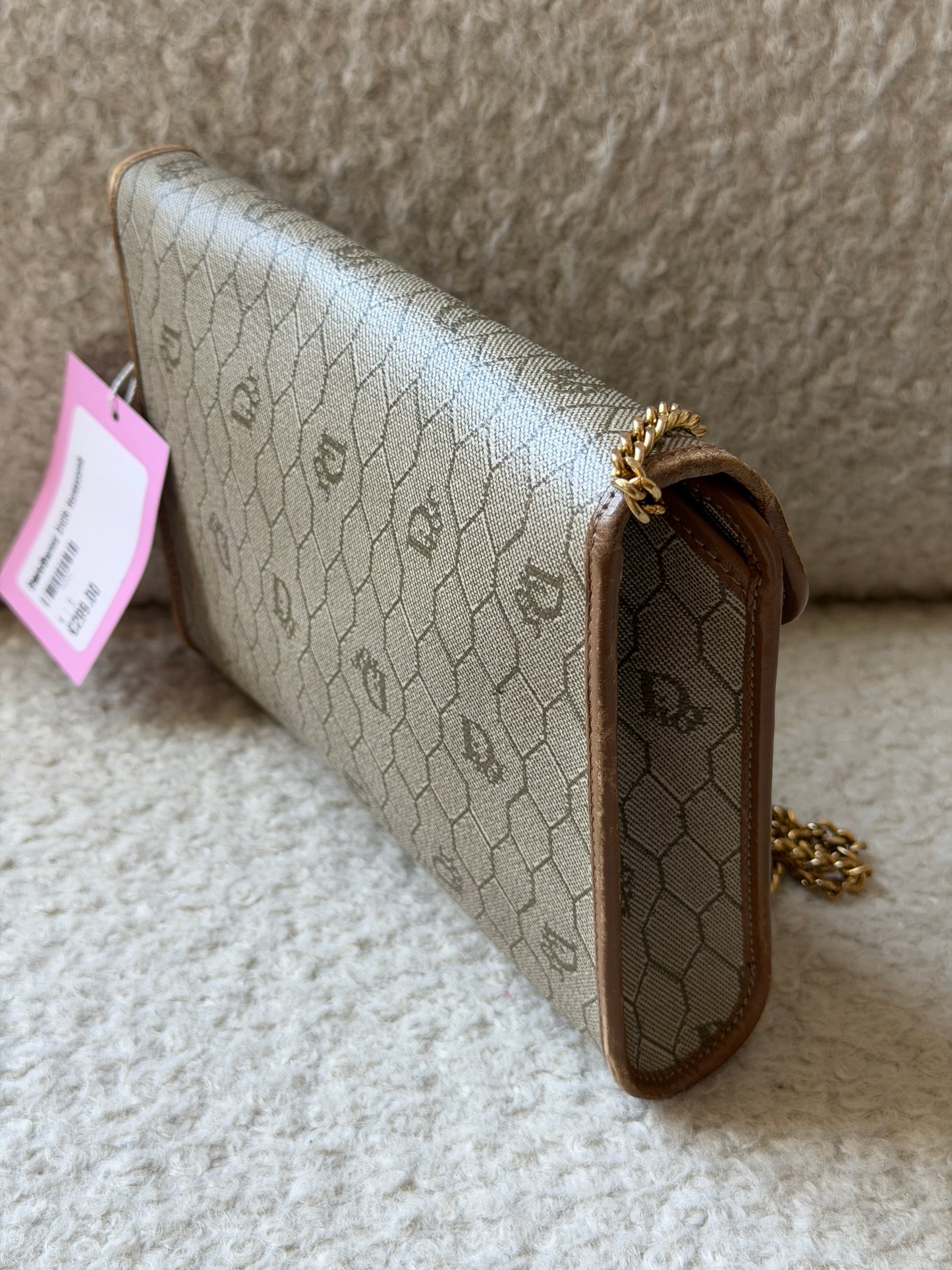 Pre-Owned DIOR Honeycomb Coated Canvas Shoulder Bag