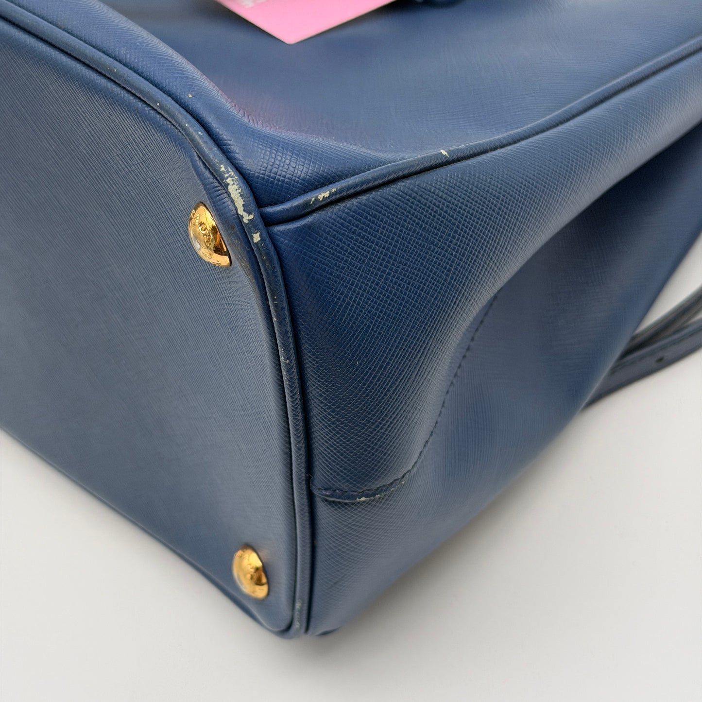 Pre-Owned Blue Saffiano Leather Galleria
