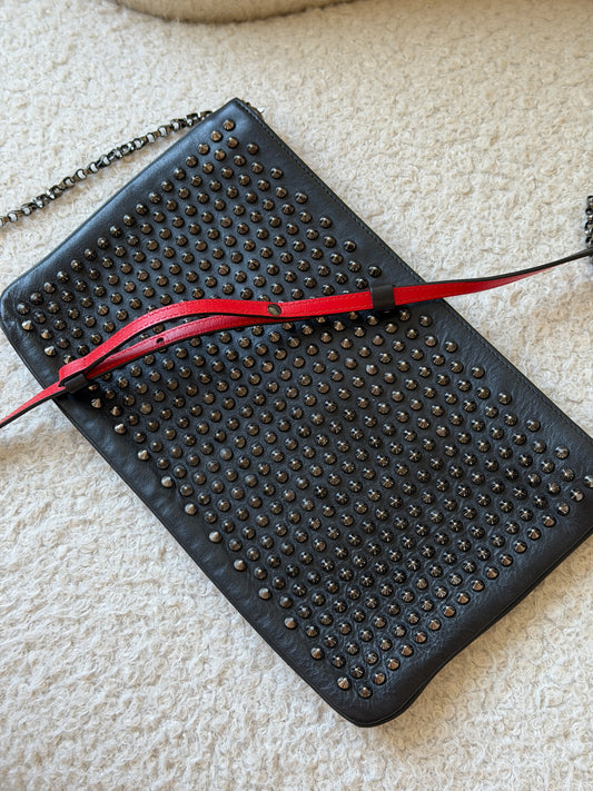 Black Studded Leather Handbag