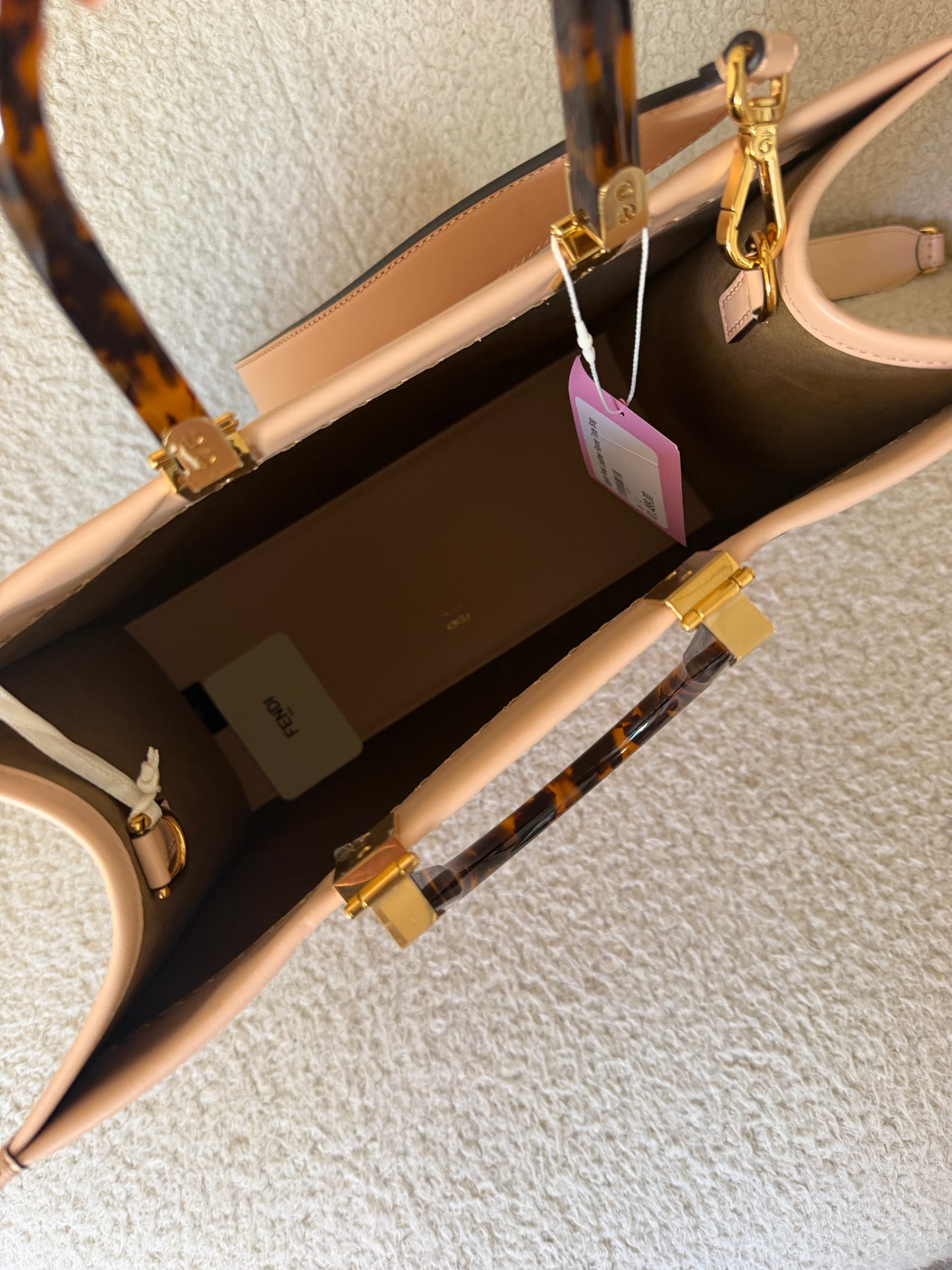 Light Pink Leather Rome Tote Bag New With Tags