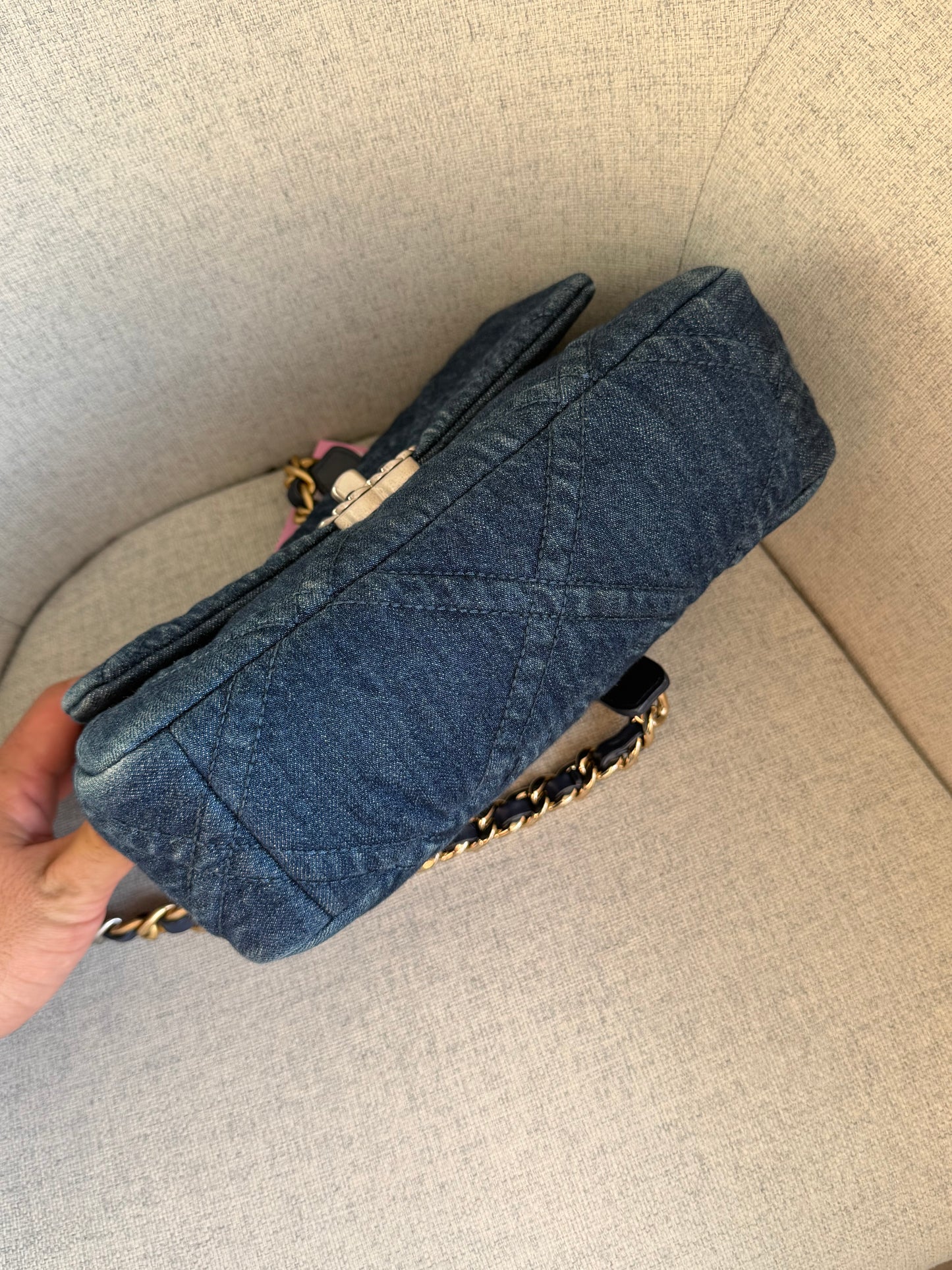 Pre-Owned Blue Denim 19 Crossbody Bag
