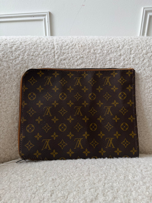 Monogram Canvas Flat Clutch Bag