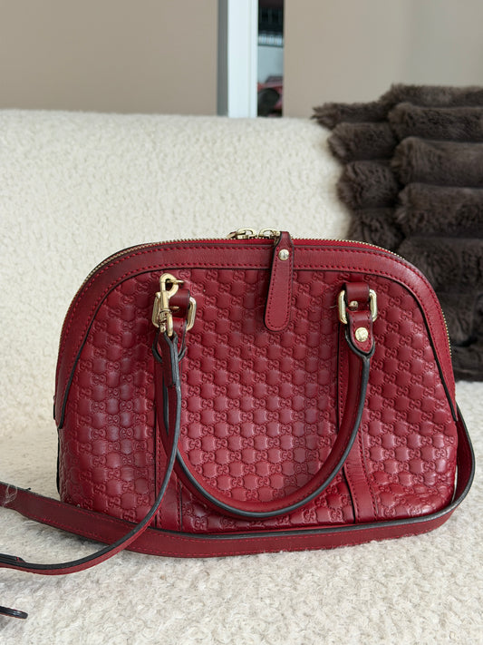 Pre-Owned Bordeaux Guccissima Leather Promenade Tote Bag w/Strap