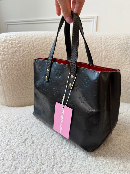 Black Monogram Vernis Leather Reade PM