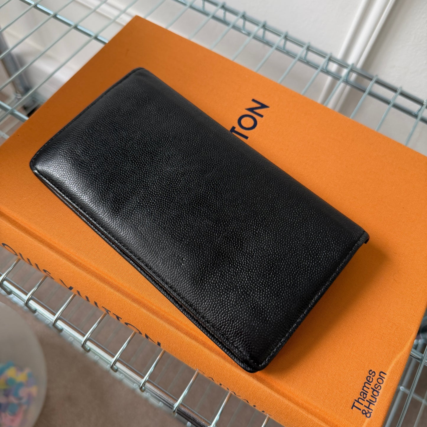 Pre-Owned Black Caviar Leather Organiser Wallet