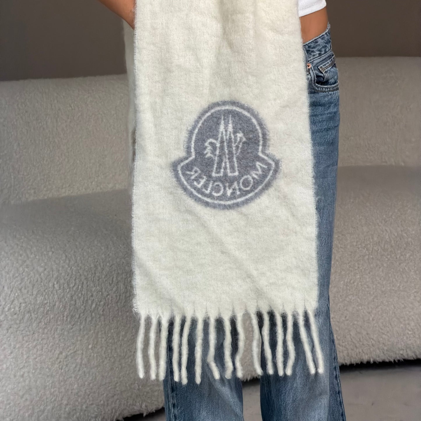 Cream/Off-white Wool Scarf